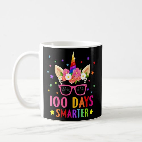 100 Days Smarter 100th Days Of School Unicorn Face Coffee Mug
