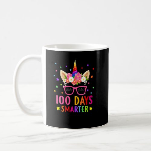 100 Days Smarter 100th Days Of School Unicorn Face Coffee Mug