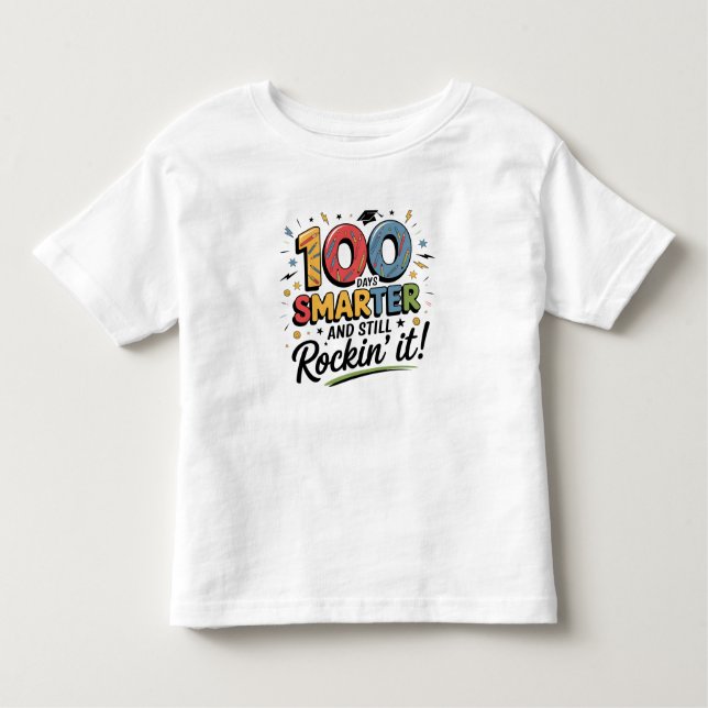 100 Days Smarter and Still Rockin’ It Toddler T-shirt (Front)