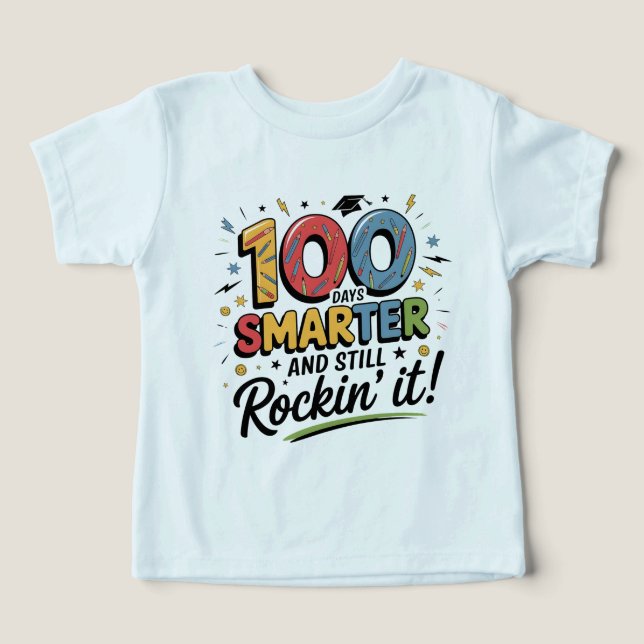 100 Days Smarter and Still Rockin’ It Toddler T-shirt (Design Front)