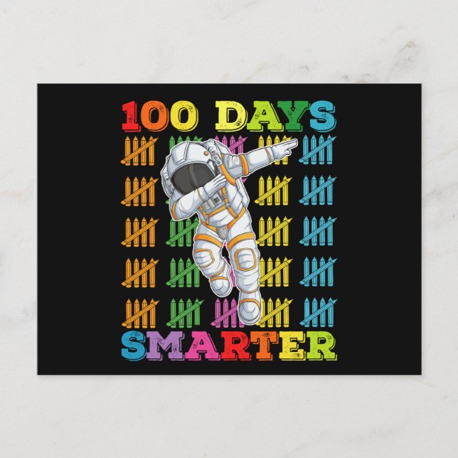 100 Days Smarter Astronaut 100th Day Of School Postcard (Front)