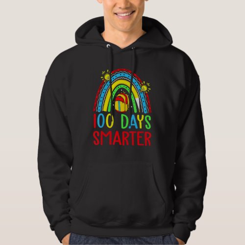 100 Days Smarter Book Rainbow 100 Day Of School Bo Hoodie