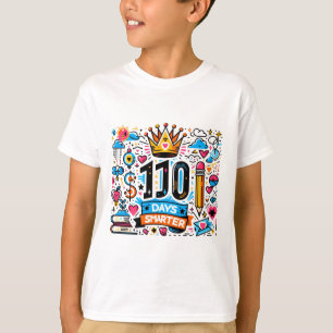 100 Days Smarter Colorful School Milestone Design T-Shirt