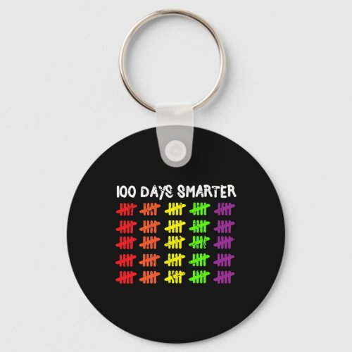 100 Days Smarter   Counting Hash Marks Days of Sch Keychain