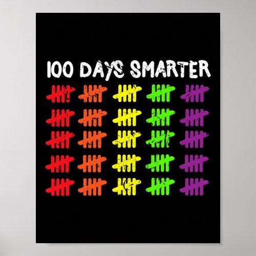 100 Days Smarter   Counting Hash Marks Days of Sch Poster