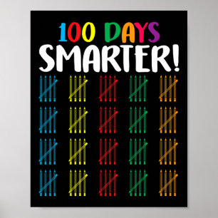 100 days smarter Counting Hash Marks days of scho Poster