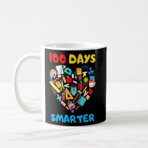 100 Days Smarter Cute Heart For 100th Day Of Schoo Coffee Mug