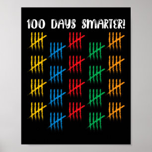 100 Days Smarter Cute Student Boys Girls 100 Days  Poster