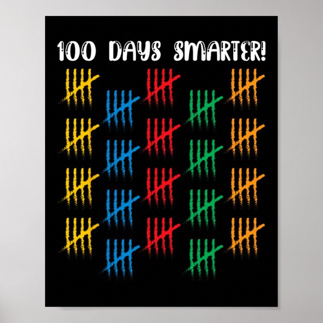 100 Days Smarter Cute Student Boys Girls 100 Days  Poster (Front)