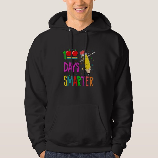 100 Days Smarter   Dabbing Crayons 100th Day Of Sc Hoodie (Front)
