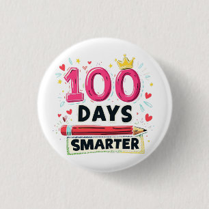 100 Days Smarter Days of School Teacher Button