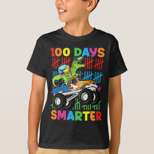 100 Days Smarter Dinosaur Monster Truck Boys kids  T_Shirt
