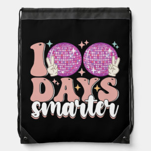 100 Days Smarter Disco Ball 100th Day Of School Drawstring Bag