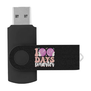 100 Days Smarter Disco Ball 100th Day Of School Flash Drive