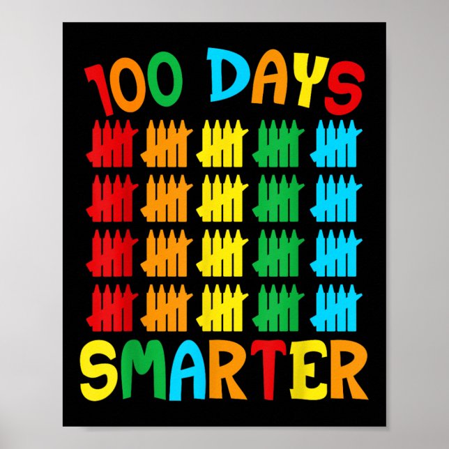 100 Days Smarter Funny 100th Day Of School Poster (Front)