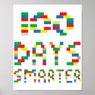 100 Days Smarter Funny School Blocks for Boys & Gi Poster
