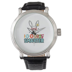 100 Days Smarter Girls Cute Bunny 100th Day Of Sch Watch