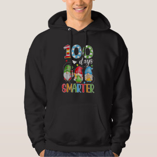 100 Days Smarter Gnome 100th Day Of School Men Kid Hoodie