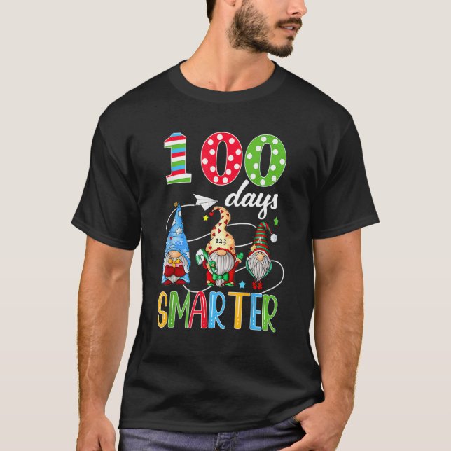 100 Days Smarter Gnome 100th Day Of School Men Kid T-Shirt (Front)