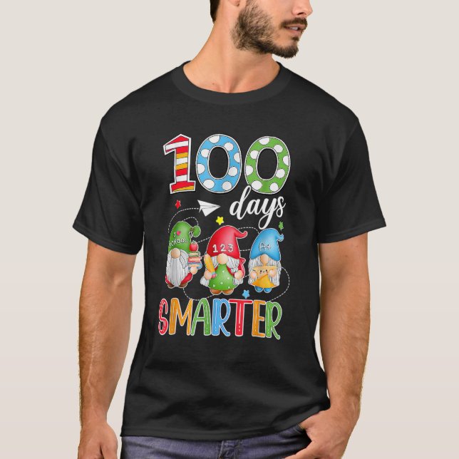 100 Days Smarter Gnome 100th Day Of School Men Kid T-Shirt (Front)