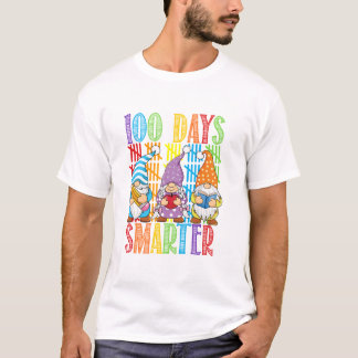 100 Days Smarter Gnome Funny 100 days Of School T T-Shirt