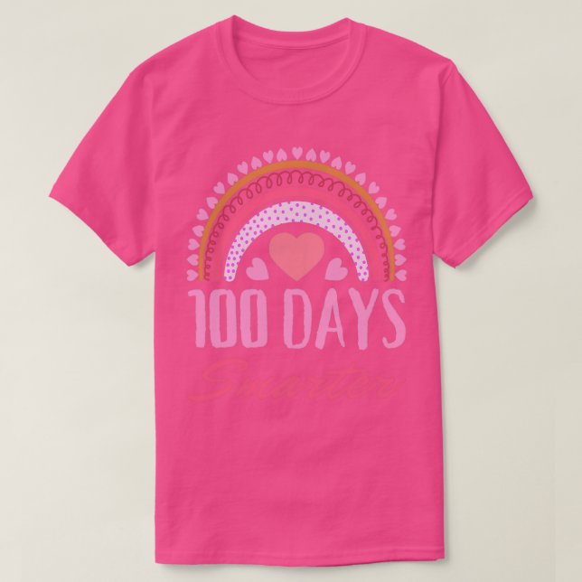 100 Days Smarter Happy 100 Th Day Of School T-Shirt (Design Front)