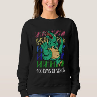 100 Days Smarter Happy 100th Day of School Dinosau Sweatshirt