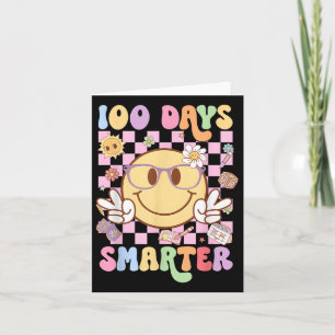 100 Days Smarter Happy 100th Day Of School Groovy Card