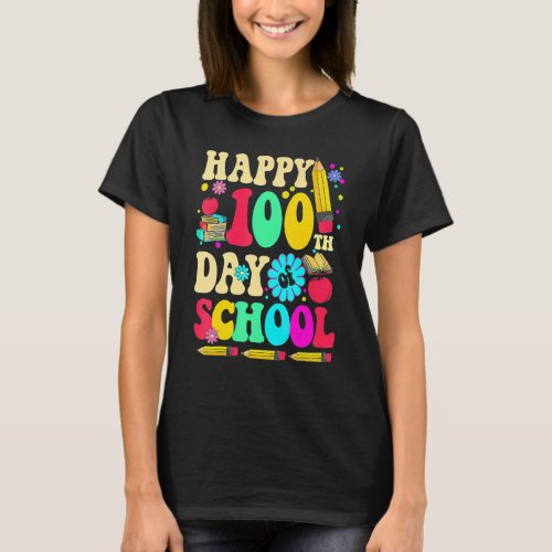 100 Days Smarter Happy 100th Day Of School Kids Re T_Shirt