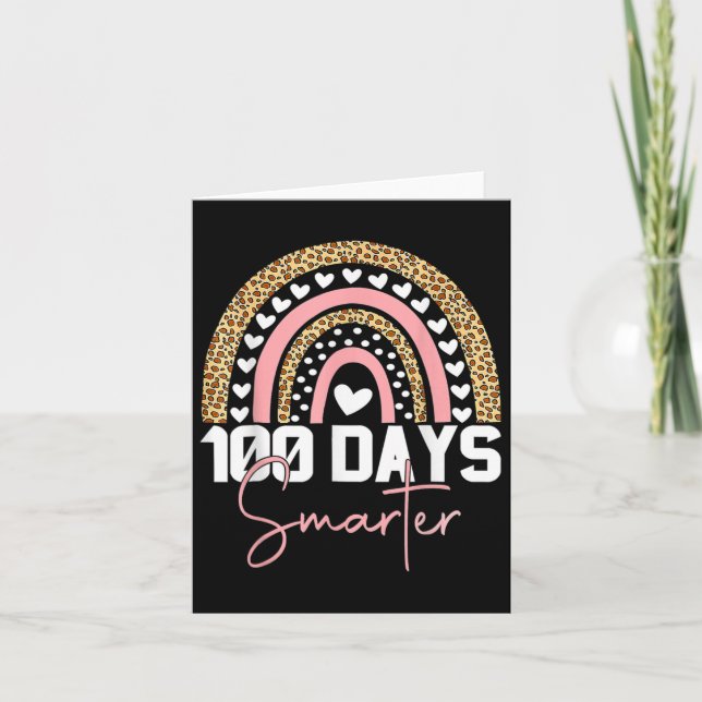 100 Days Smarter Happy 100th Day Of School Rainbow Card (Front)