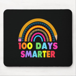 100 Days Smarter Happy 100th Day Of School Rainbow Mouse Pad