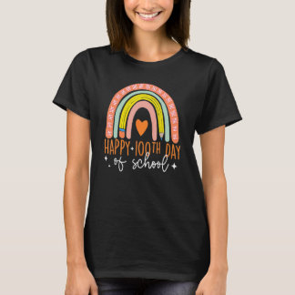 100 Days Smarter Happy 100th Day Of School Rainbow T-Shirt