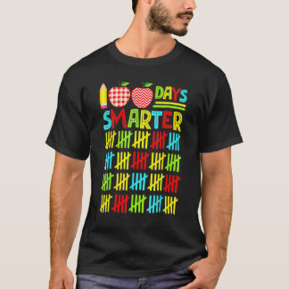 100 Days Smarter Happy 100th Day Of School Student T-Shirt