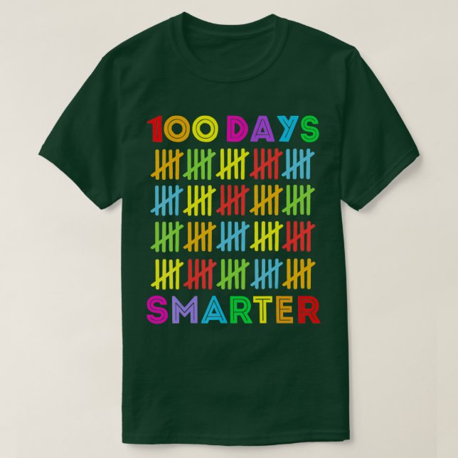 100 Days Smarter Happy 100th Day Of School Student T-Shirt (Design Front)