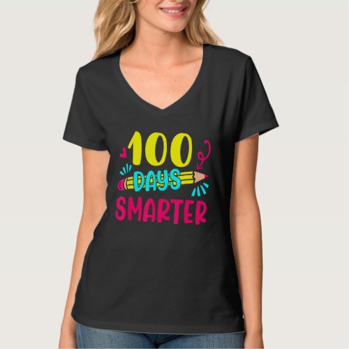 100 Days Smarter Happy 100th Day Of School Teacher T_Shirt