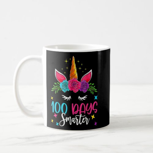 100 Days Smarter Happy 100th Day Of School Unicorn Coffee Mug