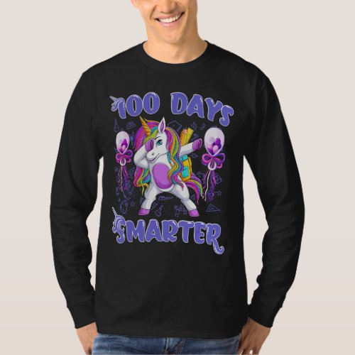 100 Days Smarter Happy 100th Day Of School Unicorn T_Shirt