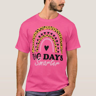 100 Days Smarter Happy 100th Days Of school Rainbo T-Shirt