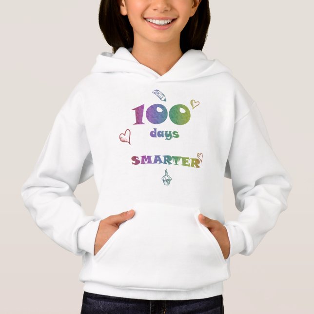 100 Days Smarter Hoodie – Funny Teacher Sweatshirt (Front)