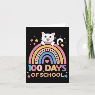 100 Days Smarter Kids Girls Kitten Cat 100th Day O Card