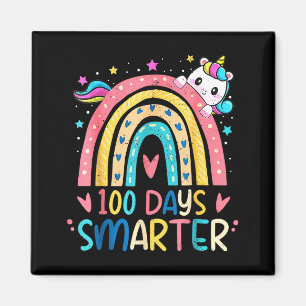 100 Days Smarter Kids Girls Unicorn 100th Day Of S Magnet