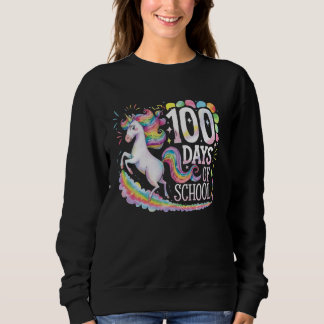 100 days smarter kids girls unicorn 100th day of s sweatshirt