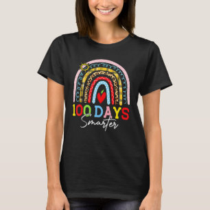 100 Days Smarter Leopard Rainbow 100th Day Of Scho T-Shirt