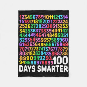 100 Days Smarter Math 100th Day Of School Boys Gir Fleece Blanket