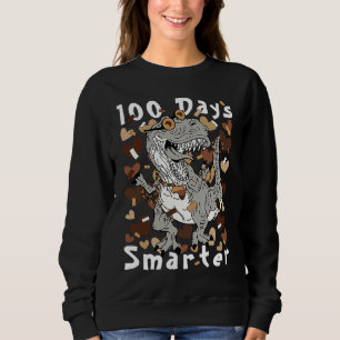 100 Days Smarter Melanin Dinosaur School Black Mel Sweatshirt