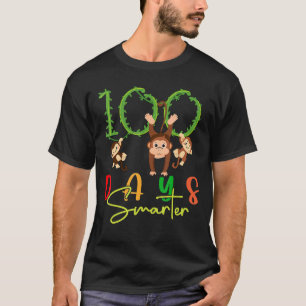 100 Days Smarter Monkey Kids 100th Day of School T T-Shirt