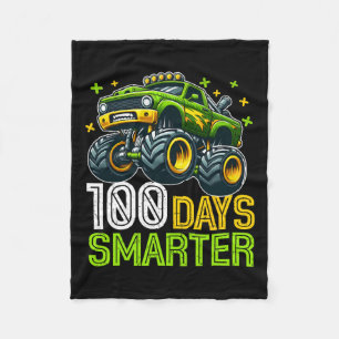 100 Days Smarter Monster Truck 100 Days Of School  Fleece Blanket