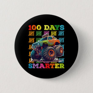 100 Days Smarter Monster Truck 100th Day School Button