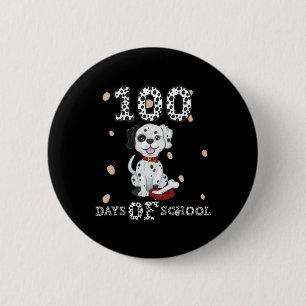 100 Days smarter of School Dabbing Dalmatian dog T Button