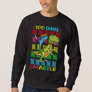 100 Days Smarter Of School Shark Dinosaur For kids Sweatshirt